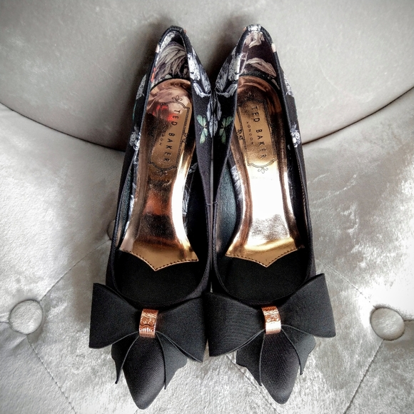 🍒NIB🍒 TED BAKER BLACK SKALET COURT PUMPS - Picture 2 of 12